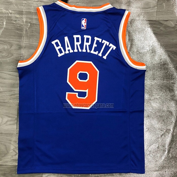 Camiseta New York Knicks RJ Barrett NO 9 Icon Azul